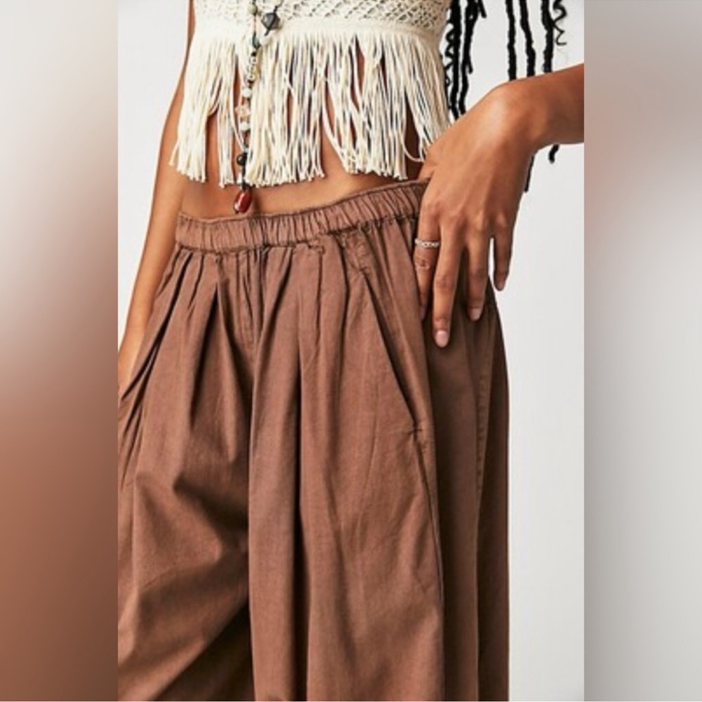 NWOT Free People To The Sky Parachute pants in cocoa Brown - Picture 3 of 8